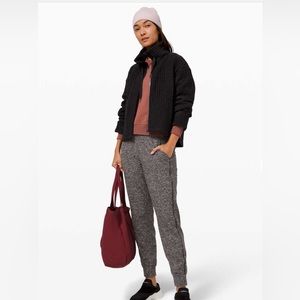 NWT Lululemon Ready to Rulu Heathered Black Fleece Joggers Size 4